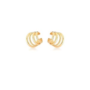 Brinco com decoração de strass - dourado