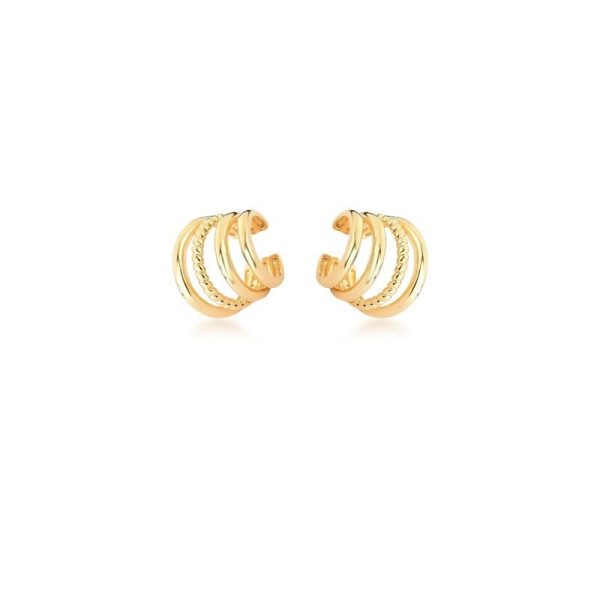 Brinco com decoração de strass - dourado