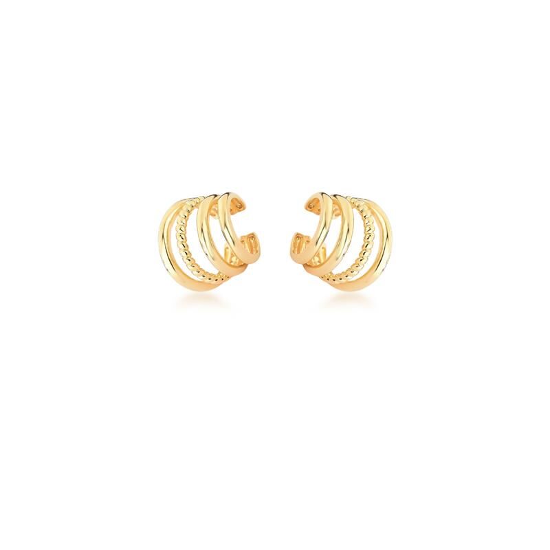 Brinco com decoração de strass - dourado